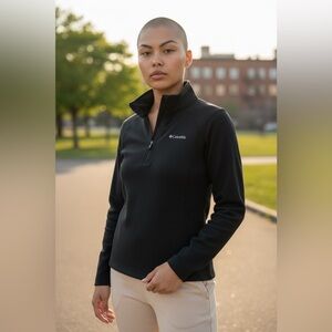 Columbia Workout Top Long Sleeve “Sloan Ridge quarter zip pullover Black SZ:US M